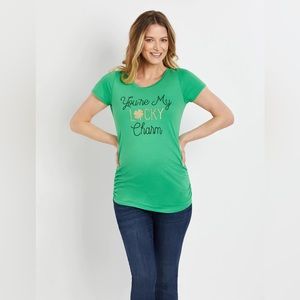 🍀Motherhood Maternity March St Patrick’s Day St Patties Day Maternity Tee M